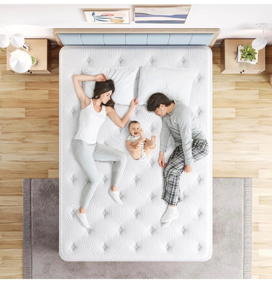 4FT6 Double Mattress, 10.6 Inch Memory Foam Sprung - Image 2