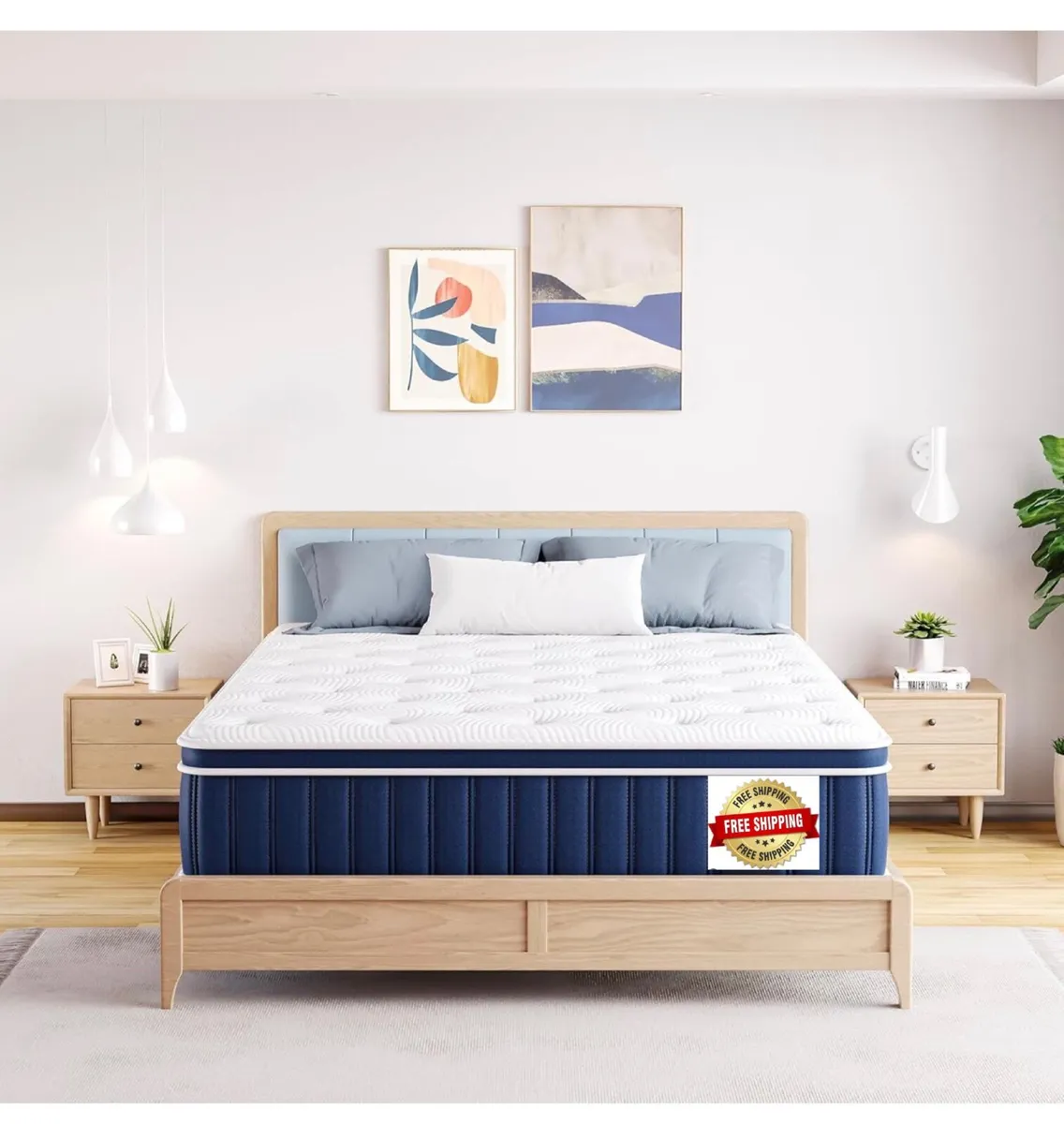 4FT6 Double Mattress, 10.6 Inch Memory Foam Sprung - Image 1