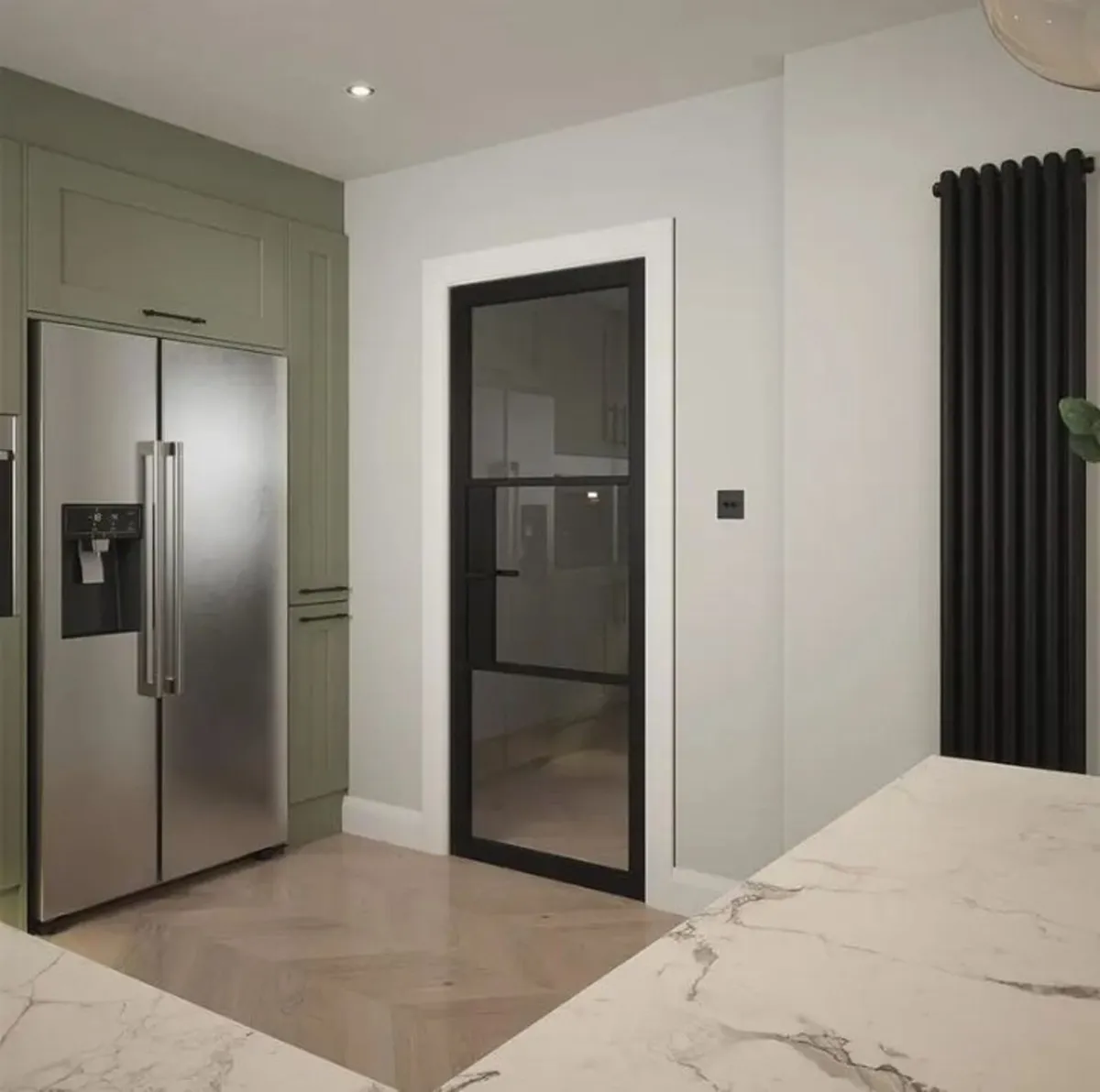 Seattle 3 Lite Clear Glass Black Primed Doors - Image 1