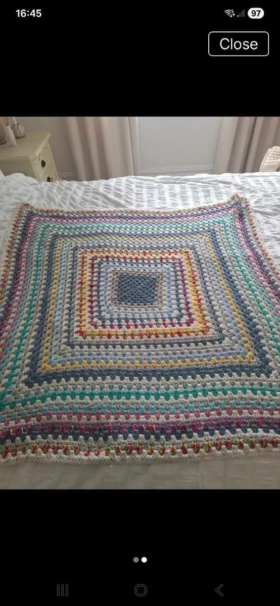 Rocking chair, crochet throw and cushion - Image 3