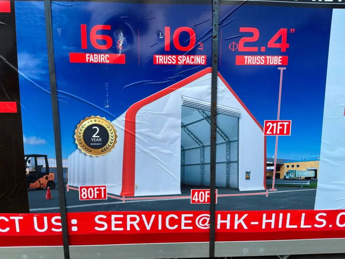 80ft x 40ft x 21ft INDUSTRIAL STORAGE SHED.....435 - Image 2
