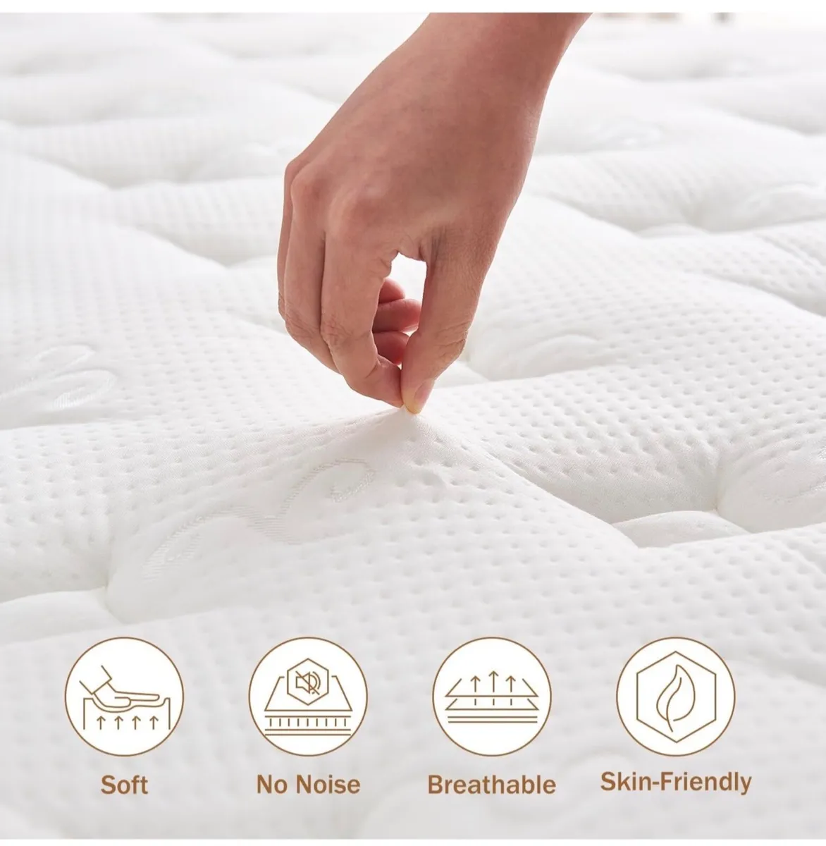 4FT Small Double Mattress, 10.2 INCH Medium Firm M - Image 2