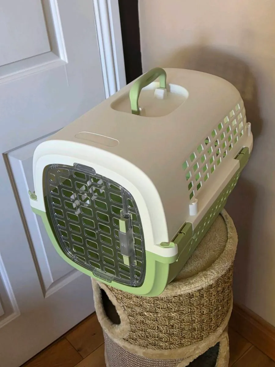 Cat tower,kitty curlz and transport box new - Image 2