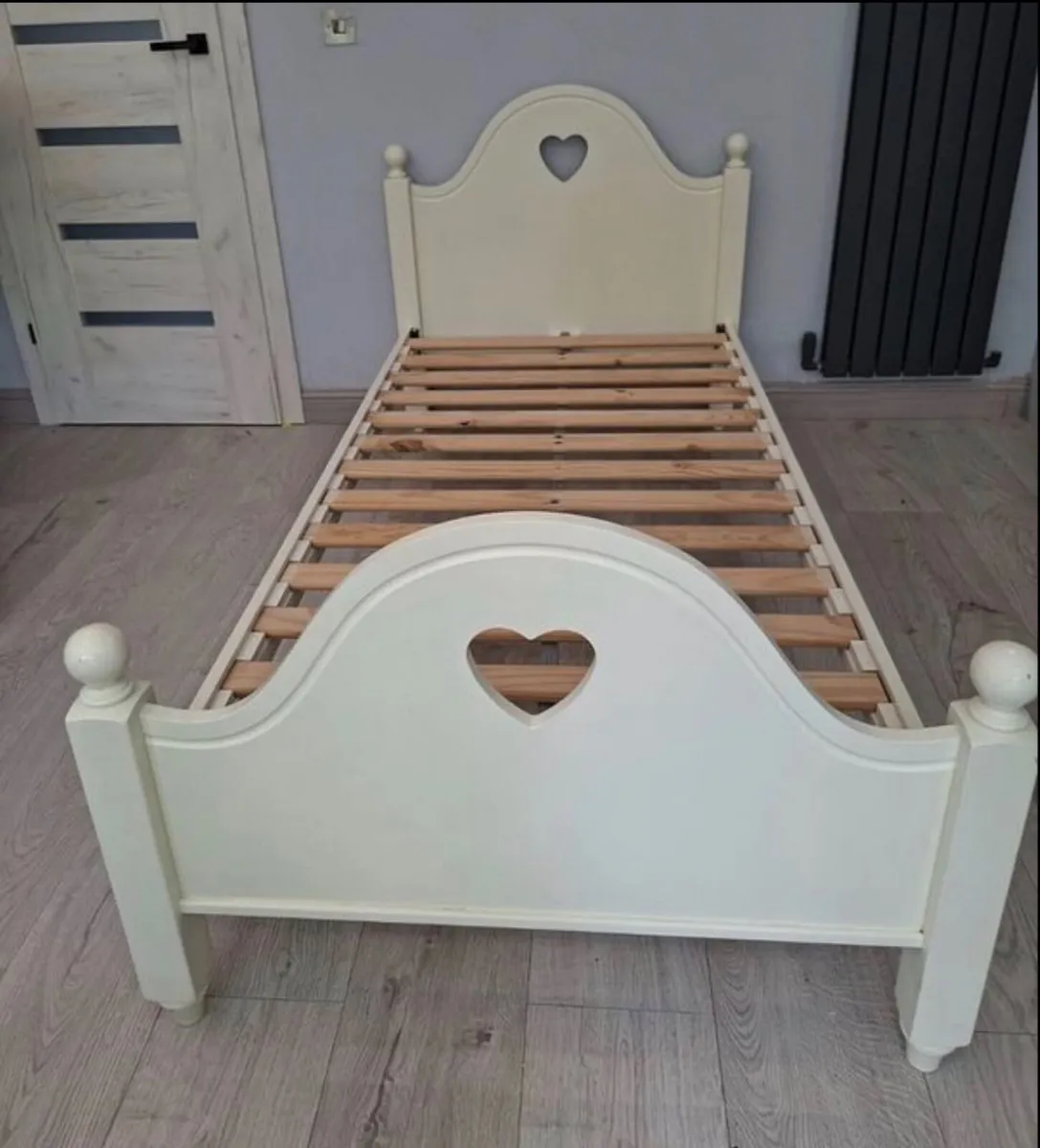 Solid Wood Girls Single Bed – Cream/Ivory Finish - Image 1