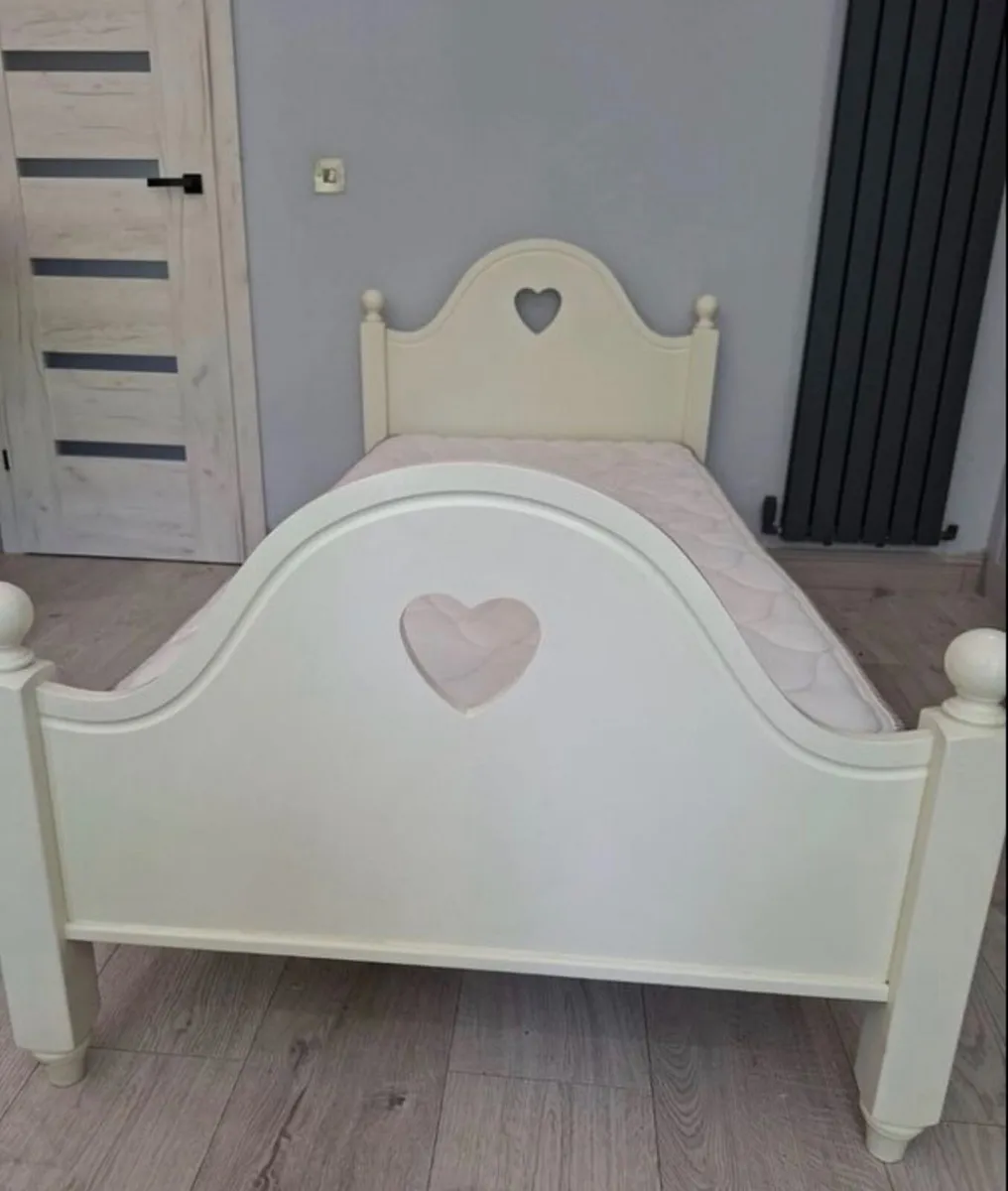 Solid Wood Girls Single Bed – Cream/Ivory Finish - Image 2