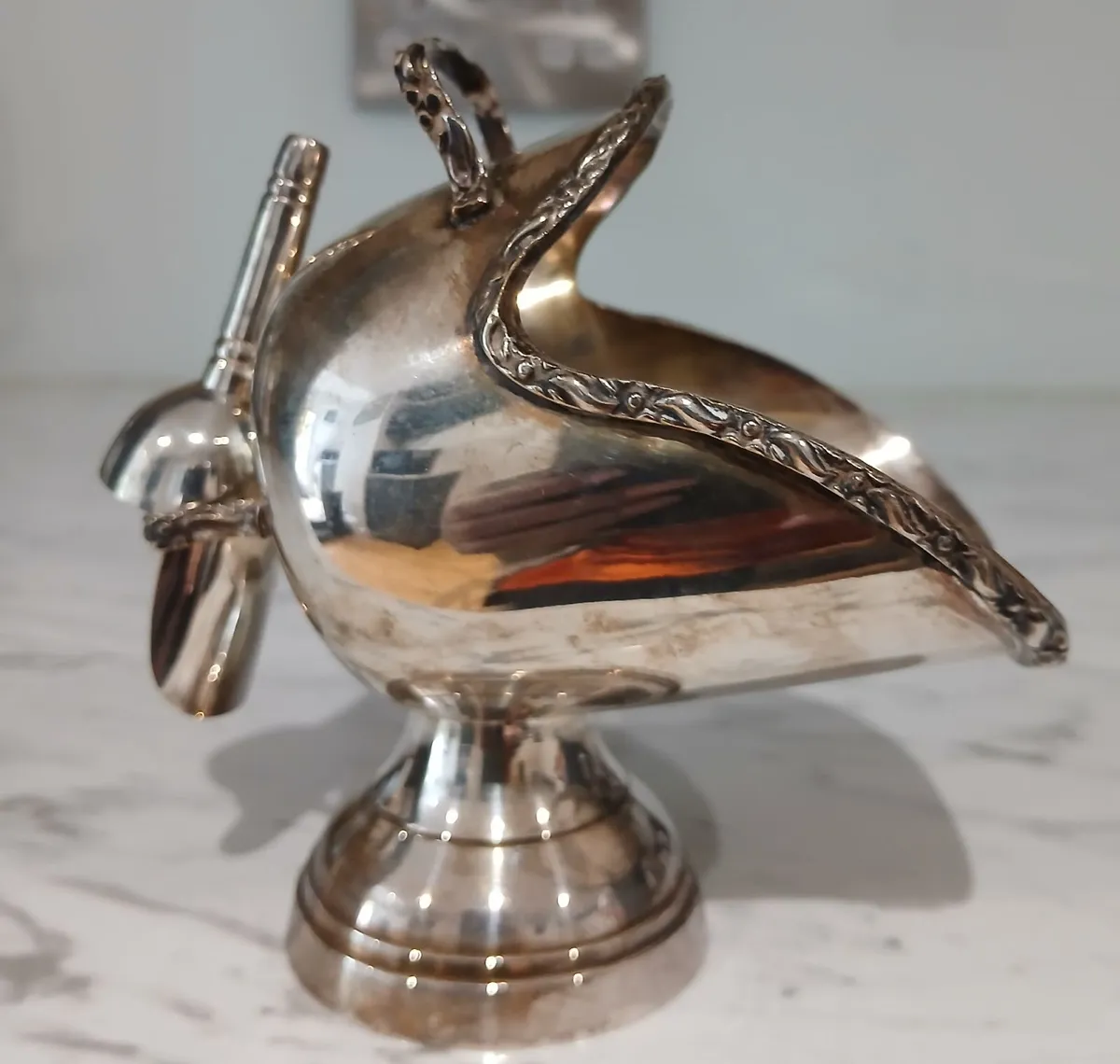 Silver Plated Scuttle Sugar bowl 1980s - Image 3