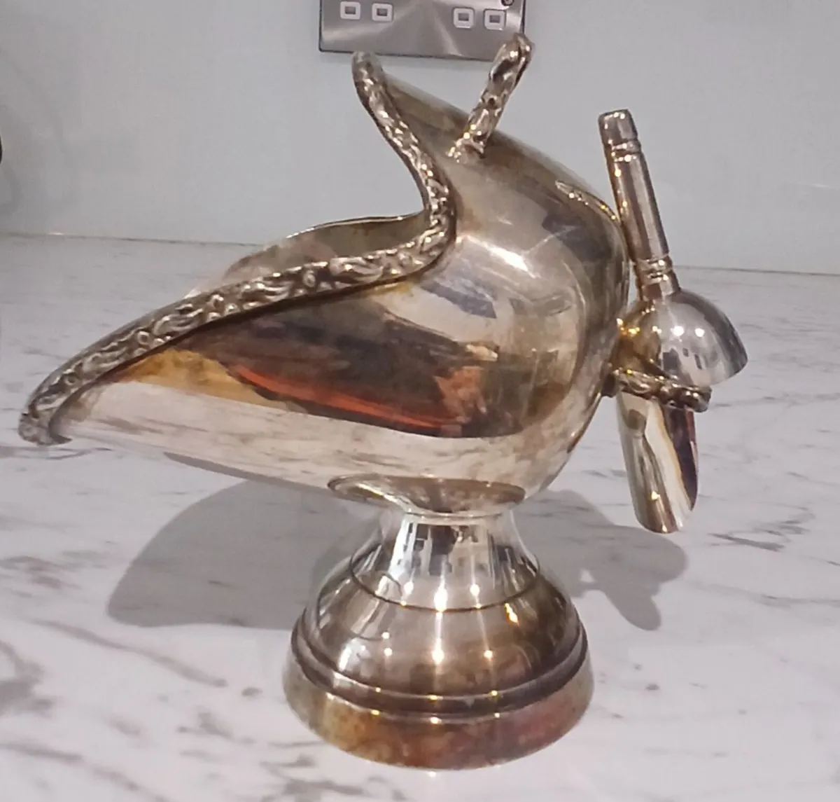 Silver Plated Scuttle Sugar bowl 1980s - Image 1
