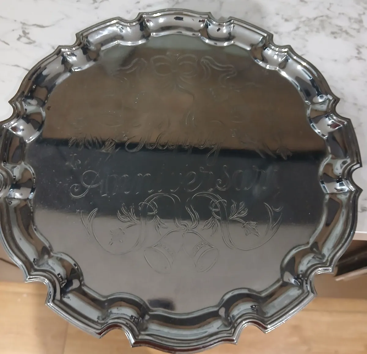 Vintage Silver Tray 1980s - Image 1