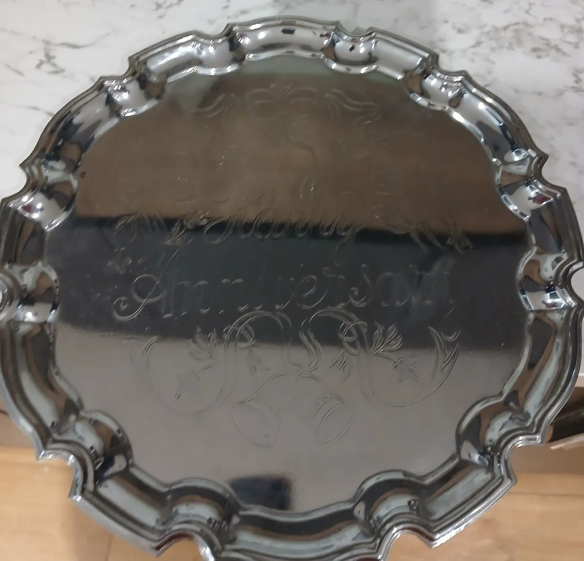 Vintage Silver Tray 1980s - Image 2