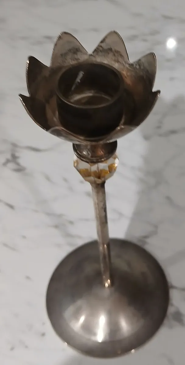 Silver Plated Candle Holder 1980s - Image 3