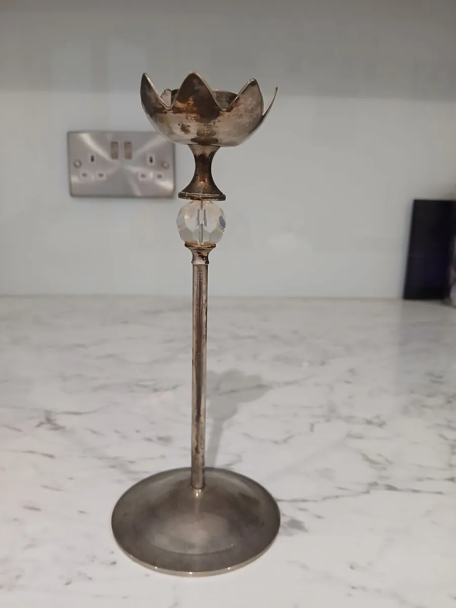Silver Plated Candle Holder 1980s - Image 1