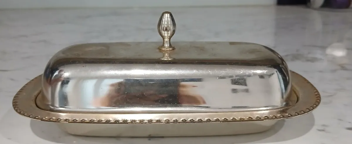 Silver butter dish 1980s - Image 2