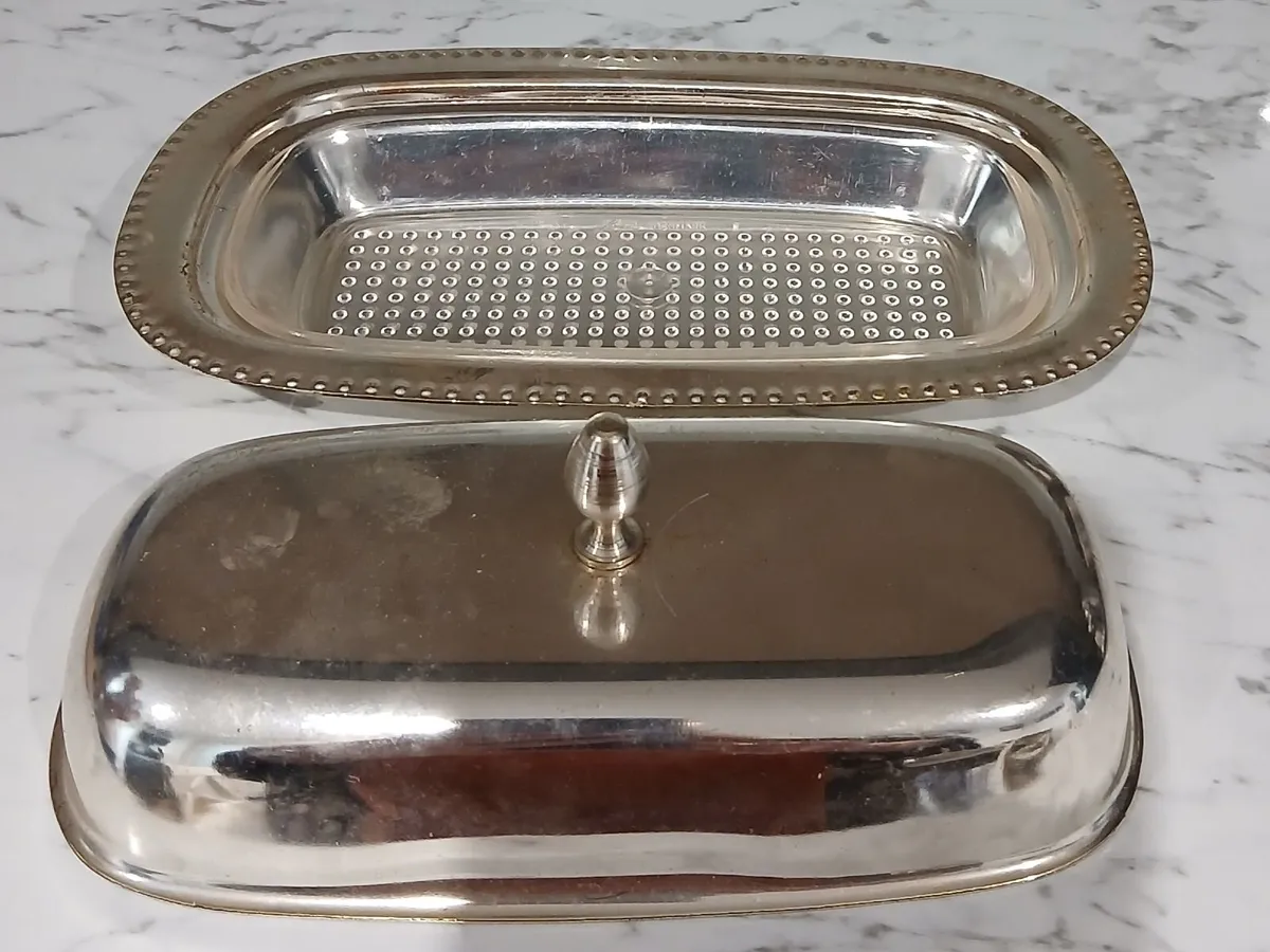 Silver butter dish 1980s - Image 3