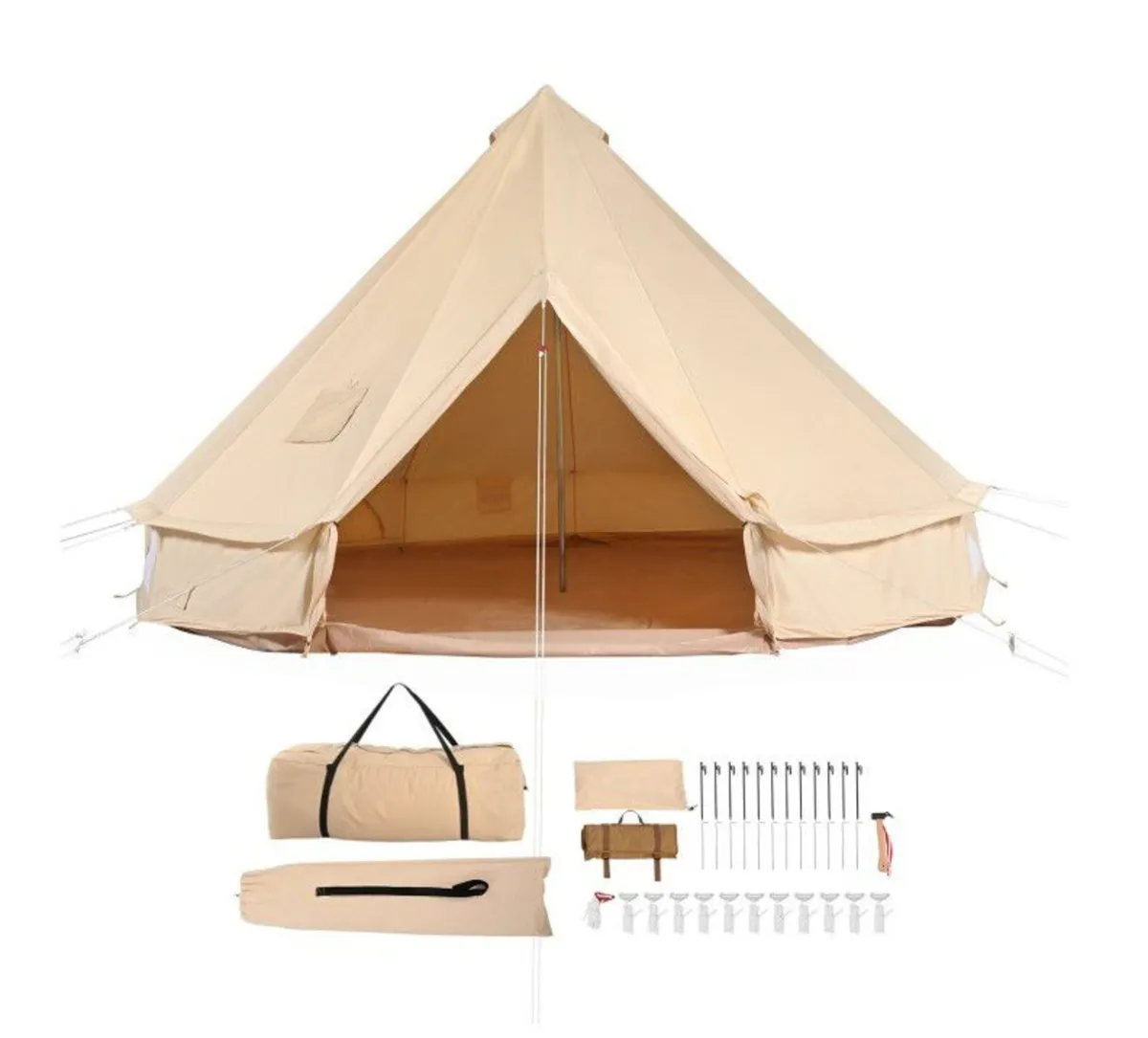 4 Seasons 4 m/13.12 ft Yurt Tent, Canvas Bell Tent - Image 1