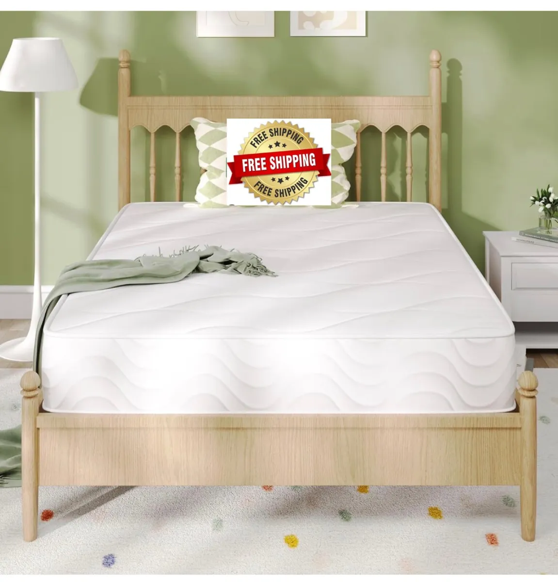 4FT Small Double Pocket Sprung Mattress 8 Inch Med - Image 1