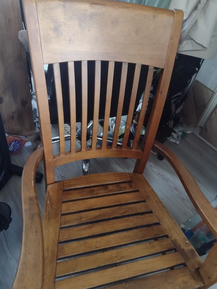 Beautiful heavy Teak rocking chair - Image 4