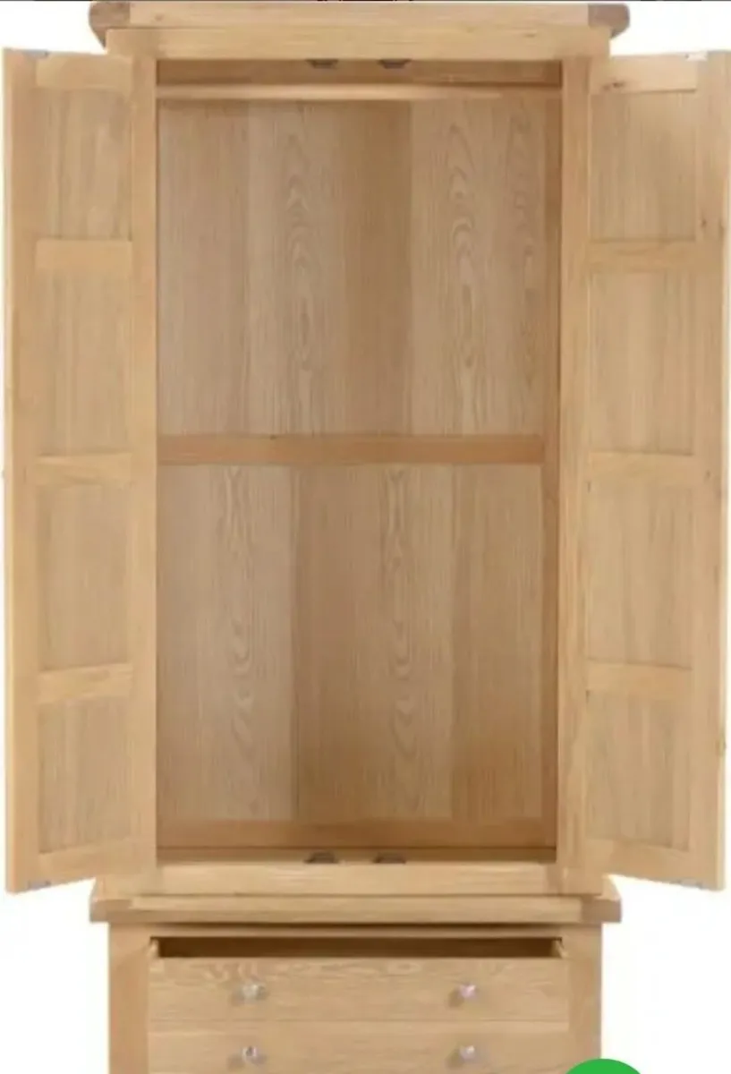Windsor 2 Door 1 Drawer Wardrobe Natural Oak - Image 3