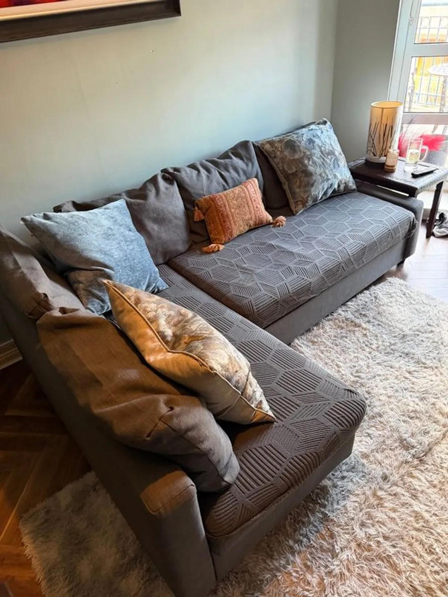 IKEA VIMLE 3-seat sofa with chaise longue/Gunnared medium grey - Image 2
