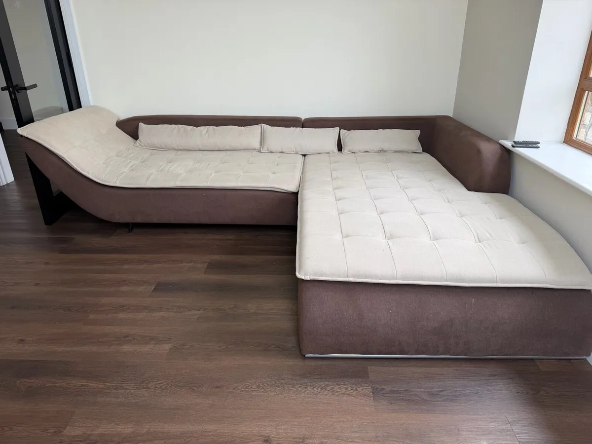 Designer L - Shaped couch sofa bed - Image 1