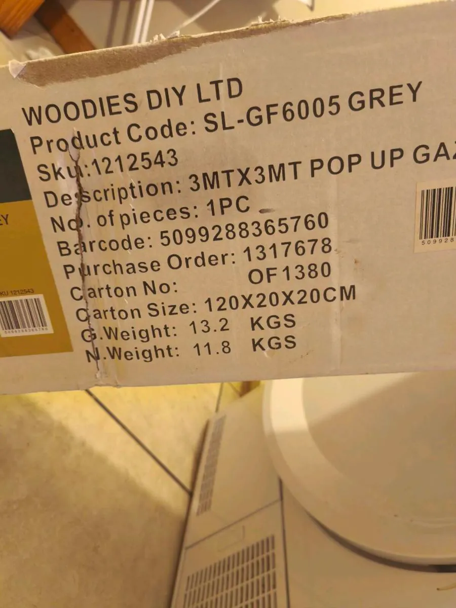 Gazebo grey 3x3 M massive boxed new sealed - Image 3