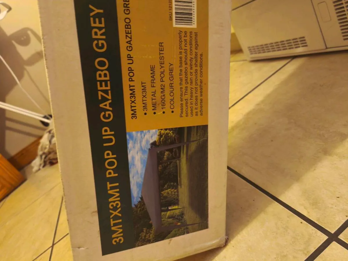 Gazebo grey 3x3 M massive boxed new sealed - Image 4