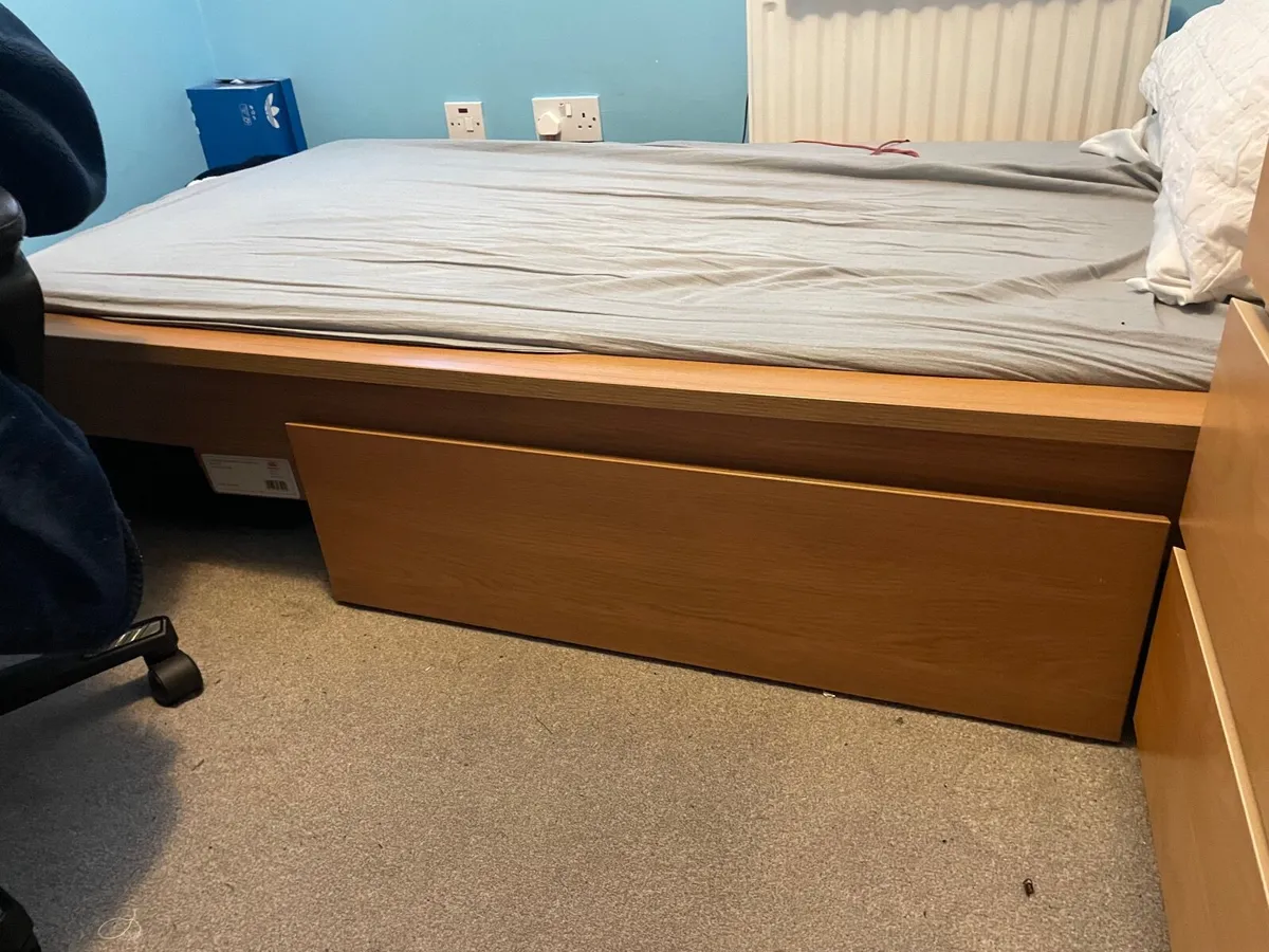 Malm Bed ikea single with drawer - Image 2