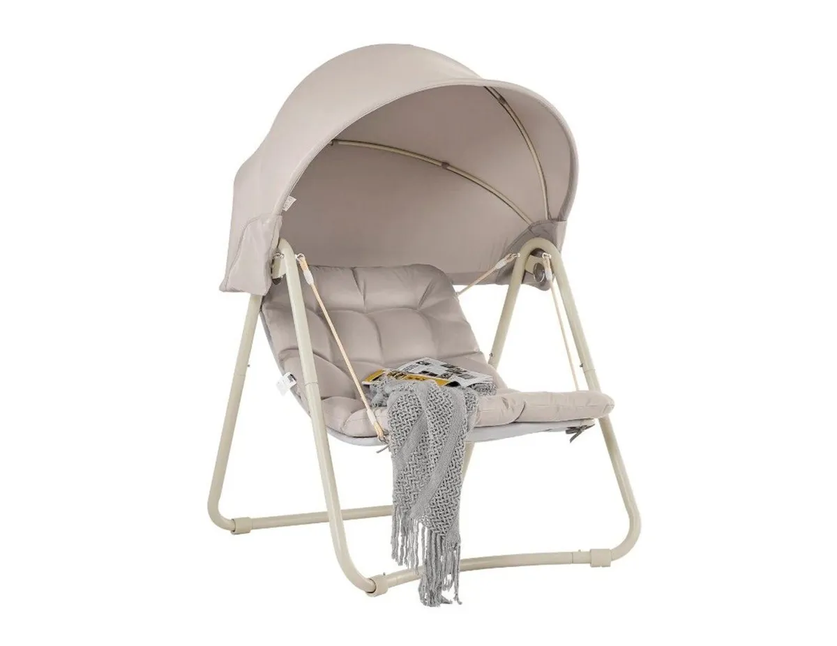 Outdoor Swing Chair with Adjustable Canopy Padded - Image 4