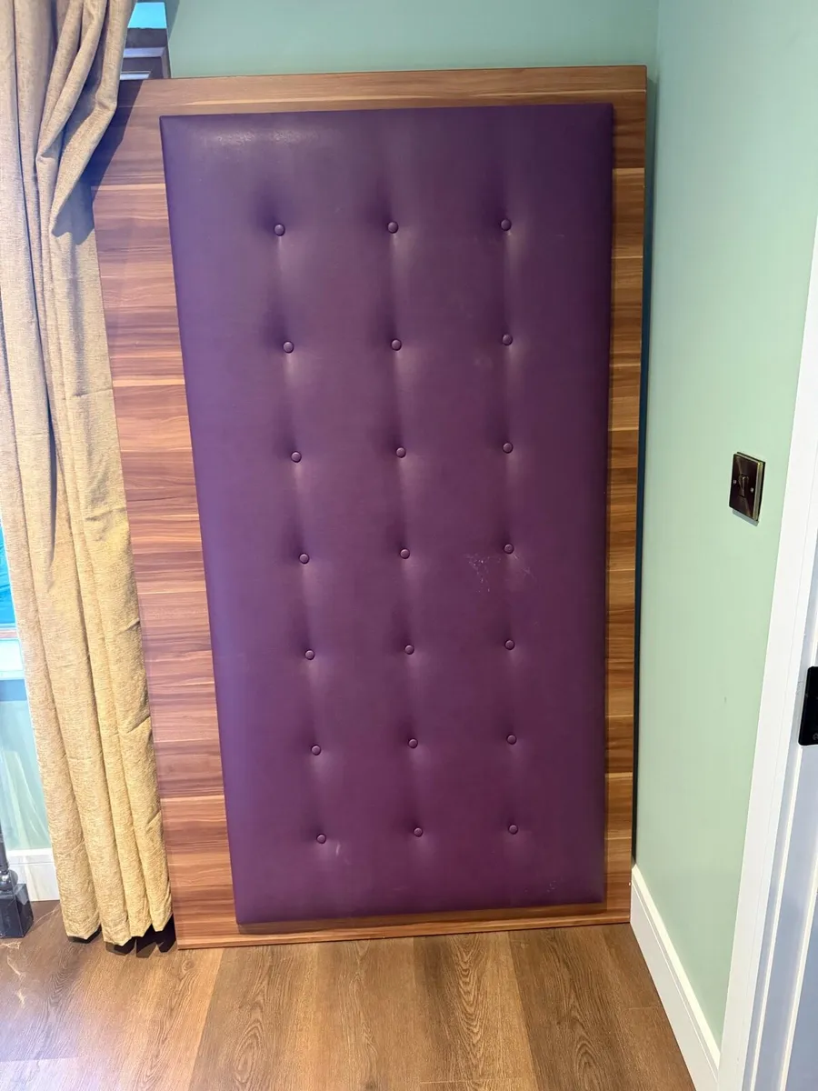 Purple Leather Bed Headboard - Image 1