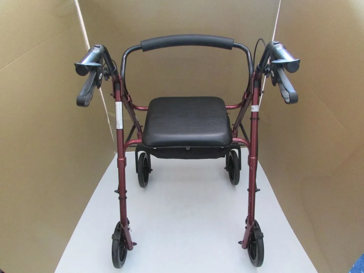Red Mobility Rollator Walker + brakes - Image 2