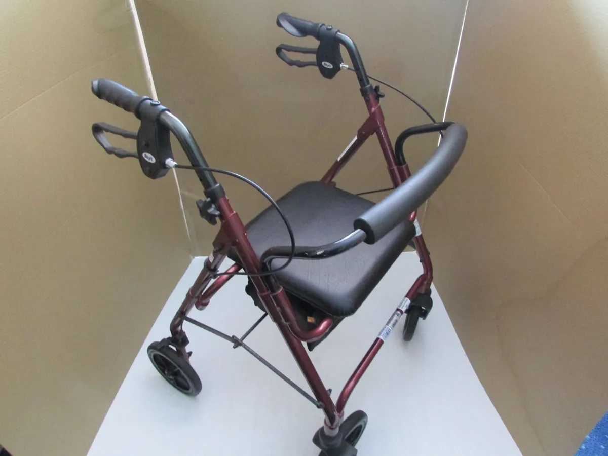 Red Mobility Rollator Walker + brakes - Image 1