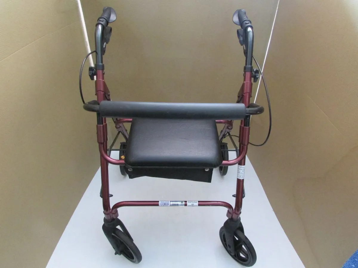 Red Mobility Rollator Walker + brakes - Image 4