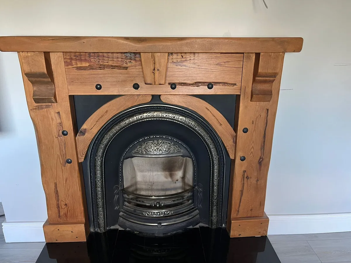 Wooden Fireplace and Marble Hearte - Image 2