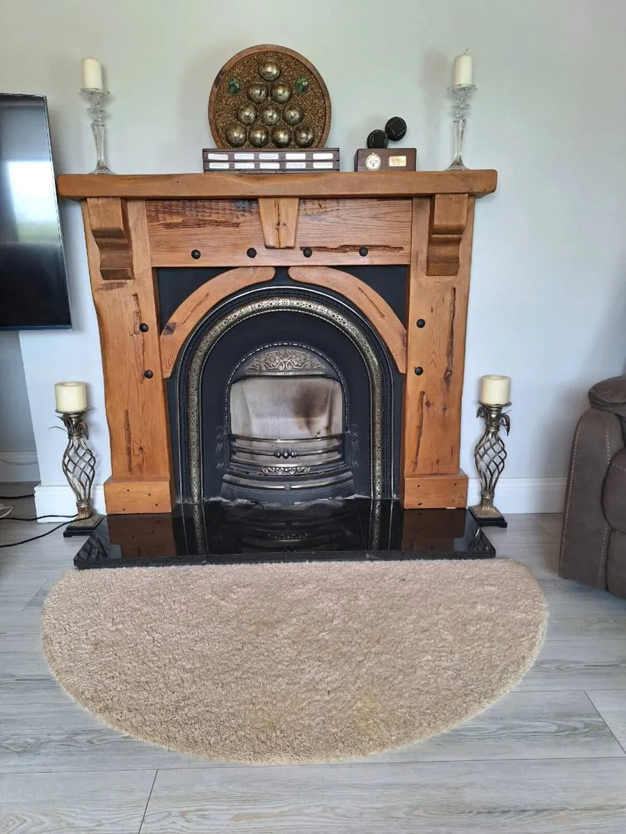 Wooden Fireplace and Marble Hearte - Image 1