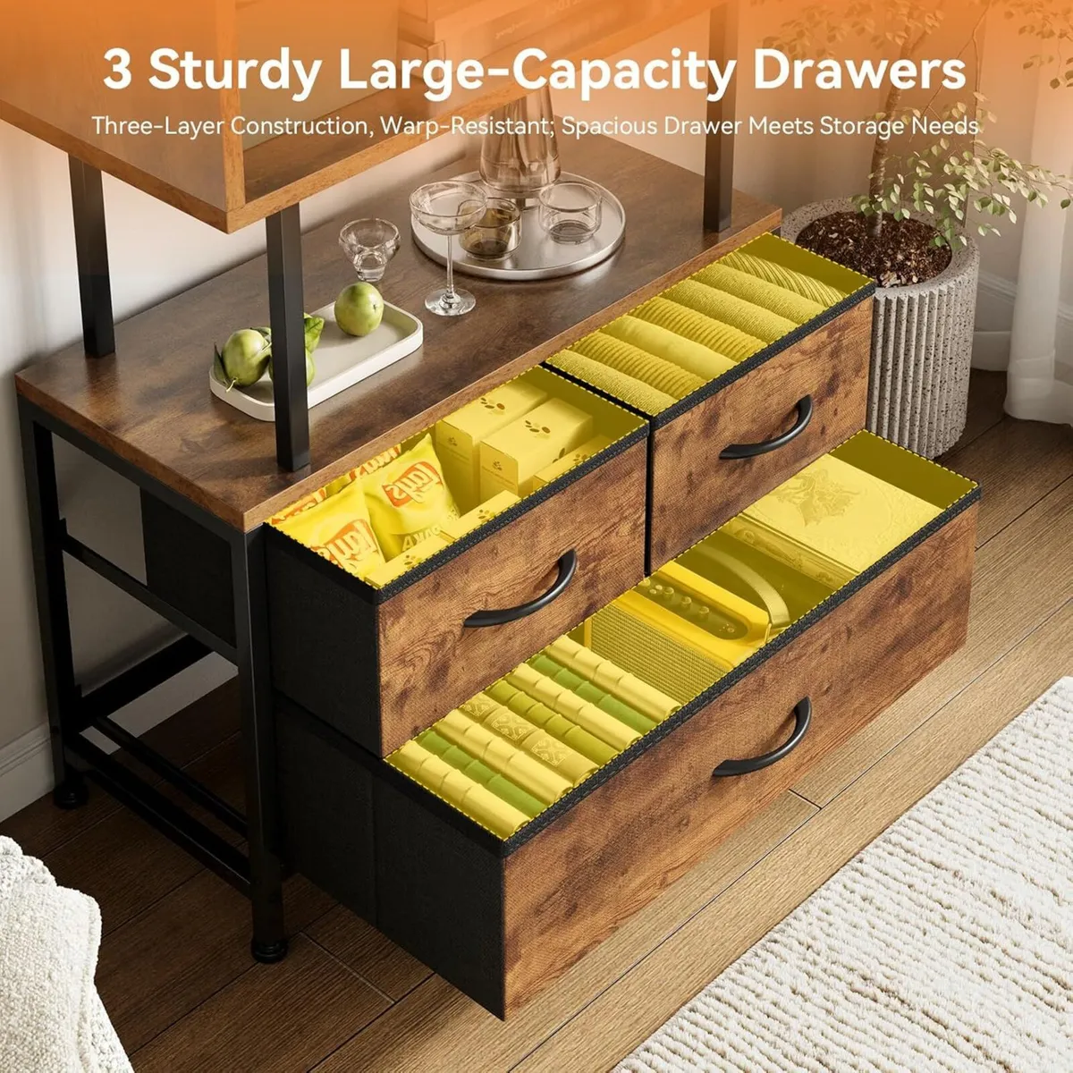 Shelves Book Shelf with 5 Bookcase 3 Fabric - Image 4