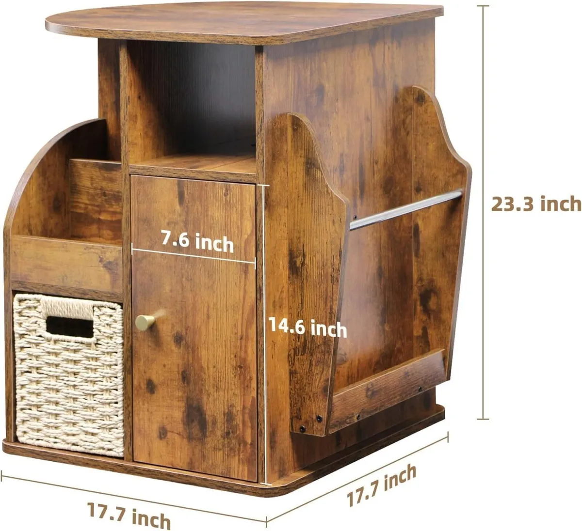 Rotating End Table with Storage Side Living Room - Image 2