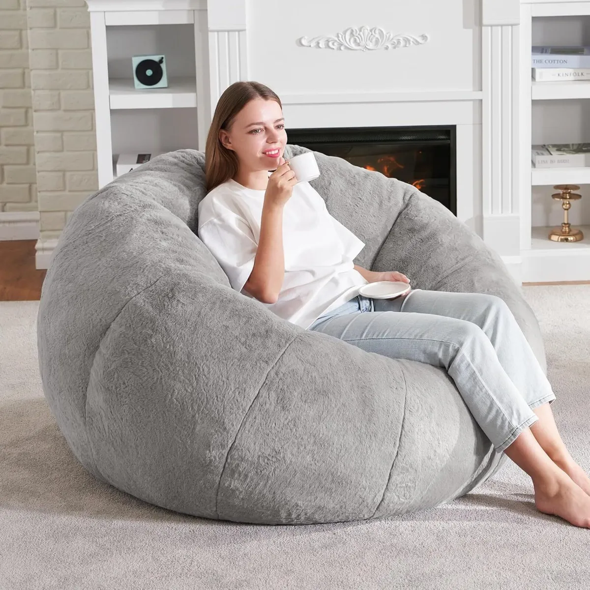 Bean Bag Chairs Large Couch for Adults Stuffed - Image 4