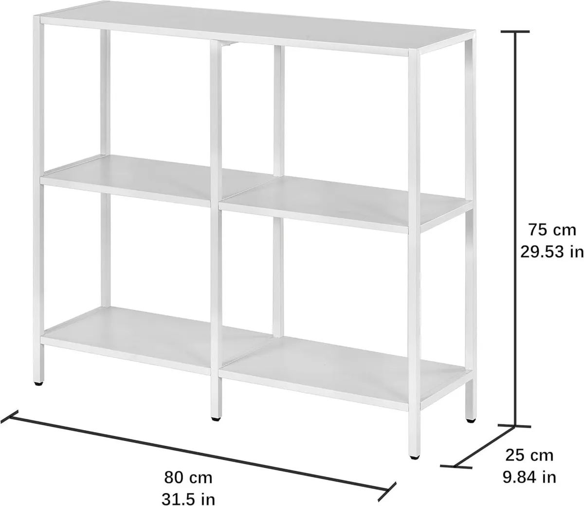 80cm Inch Metal Console Table with 3 Tier Strage - Image 2