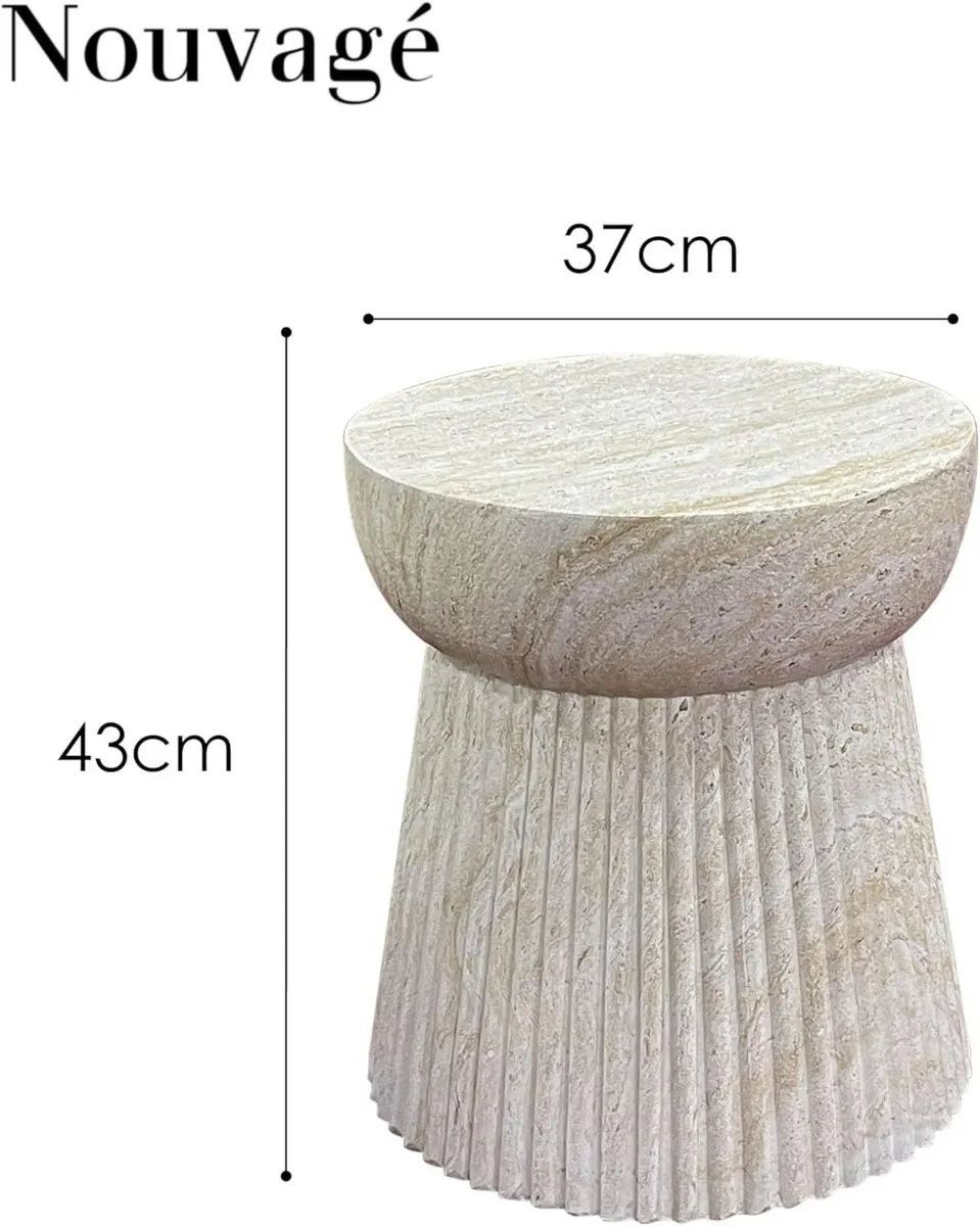Fibrestone Table 37cm Diameter Fluted Premium - Image 2