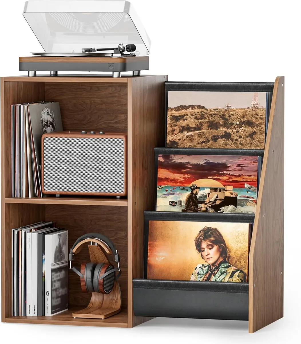 Record Player Stand with Vinyl Storage – Turntable - Image 1