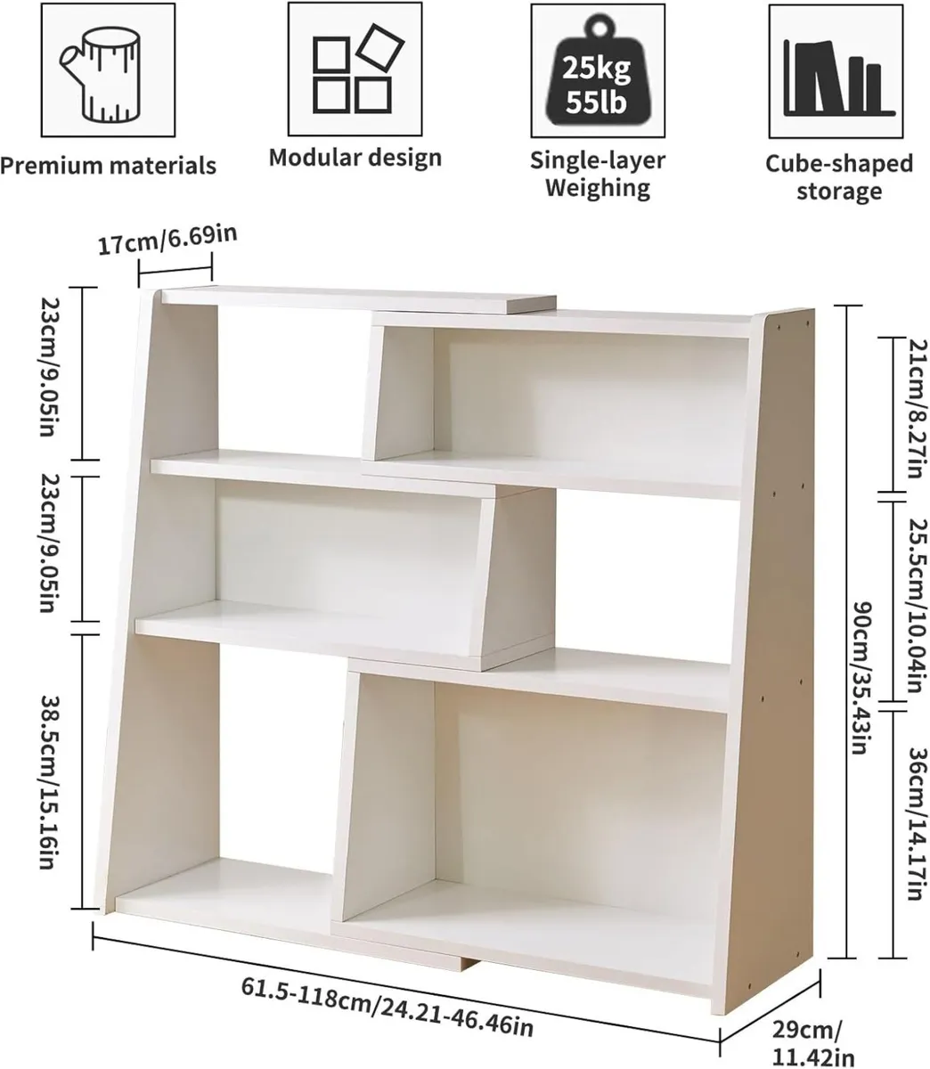 Wooden Extendable Shelf Bookcase Bookshelf - Image 3