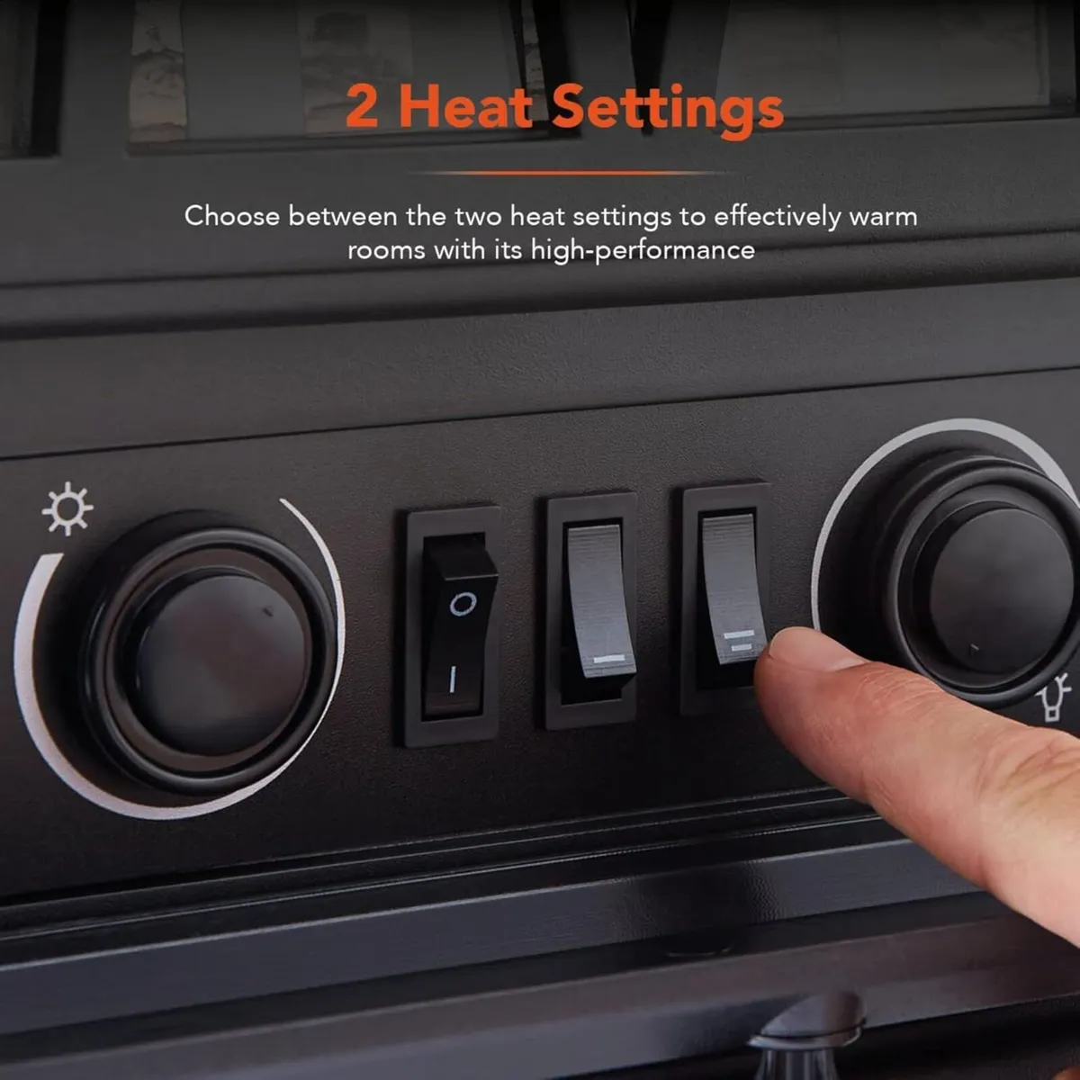 Stirling Portable Electric Fire Stove Heater with - Image 4