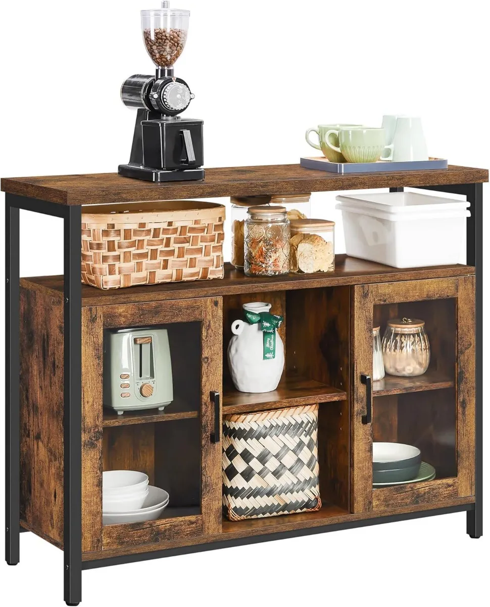 Sideboard Buffet Table with 2 Transparent Glass - Image 1