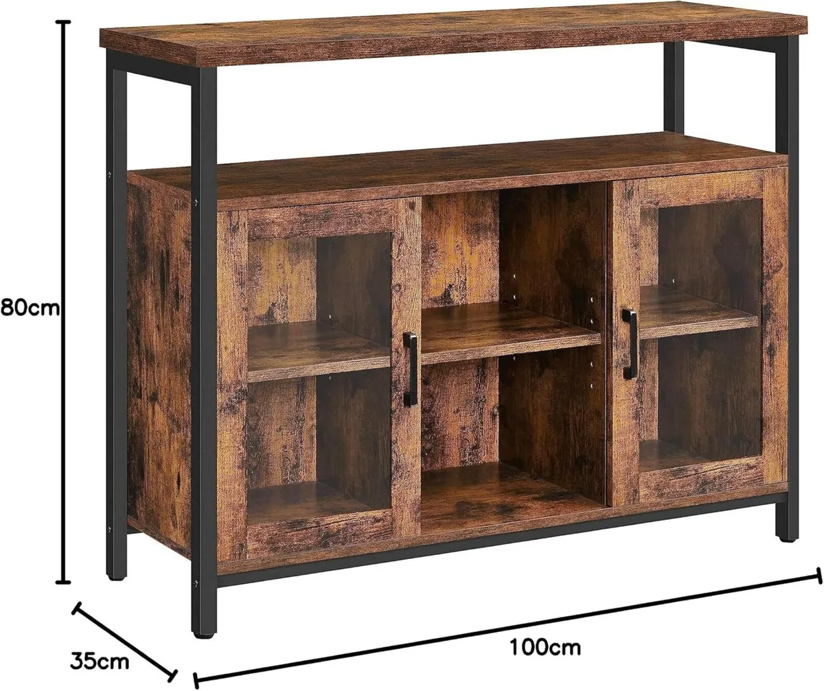 Sideboard Buffet Table with 2 Transparent Glass - Image 3
