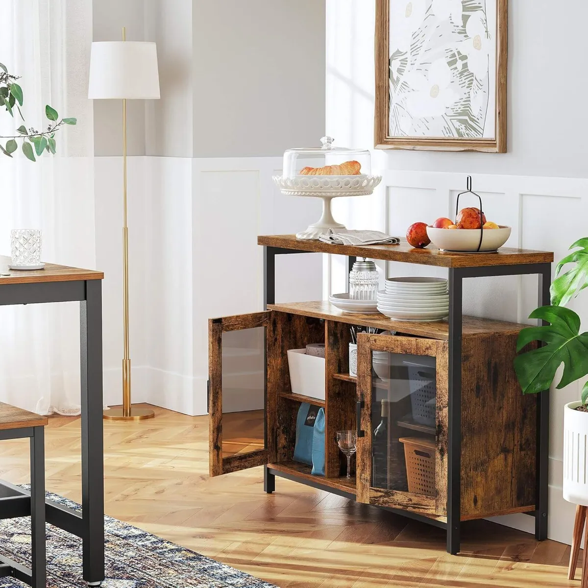 Sideboard Buffet Table with 2 Transparent Glass - Image 4
