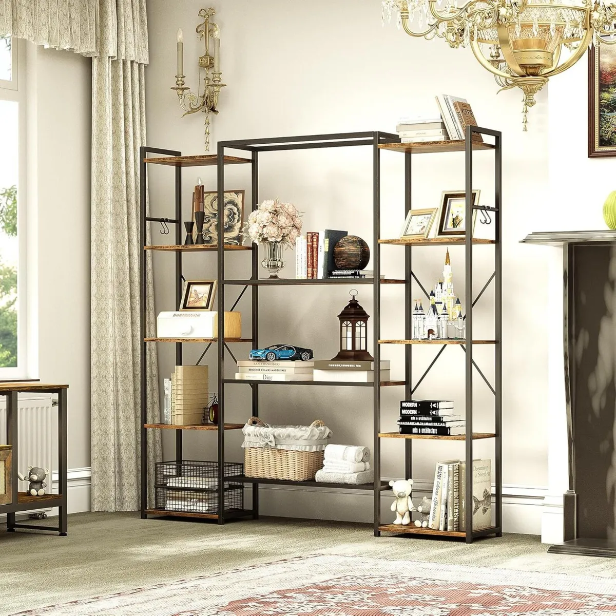 Bookcase Industrial Book shelf with 13 Shelves - Image 1