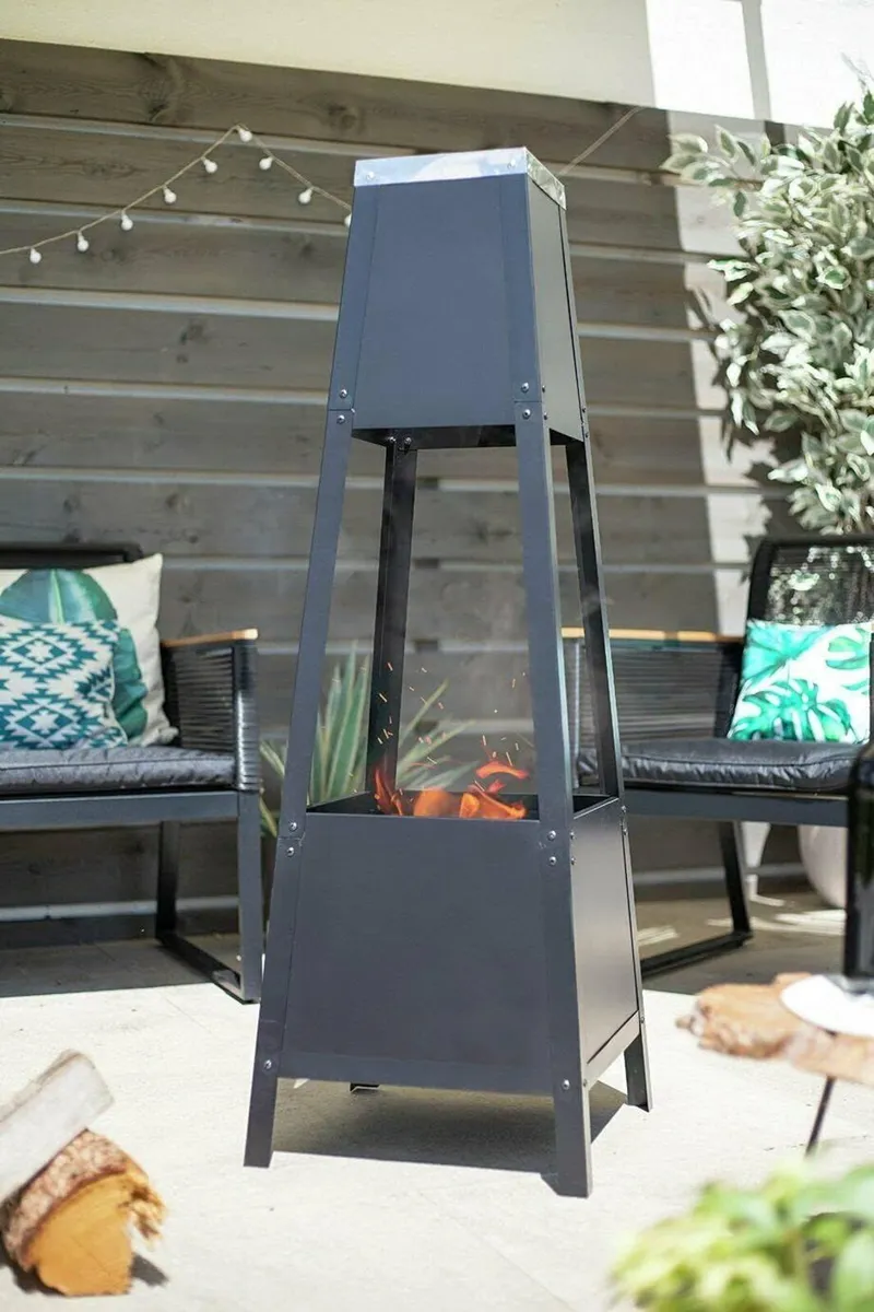 Tall Modern La Hacienda Silver Top Chimenea/Log - Image 3