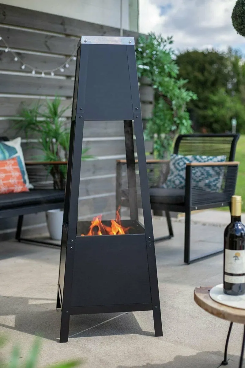 Tall Modern La Hacienda Silver Top Chimenea/Log - Image 4