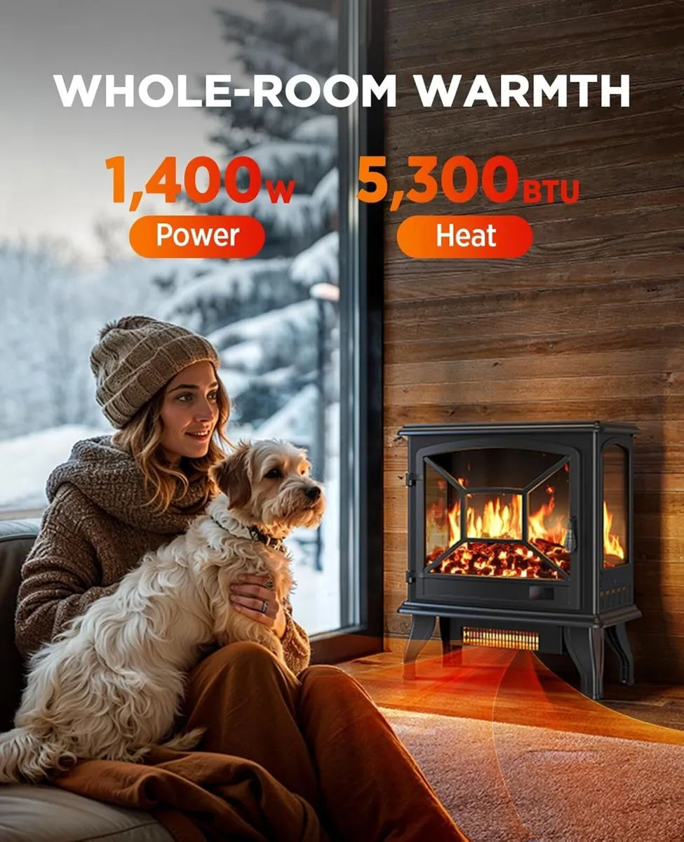 Electric Fireplace Heater BTU Portable with App - Image 3