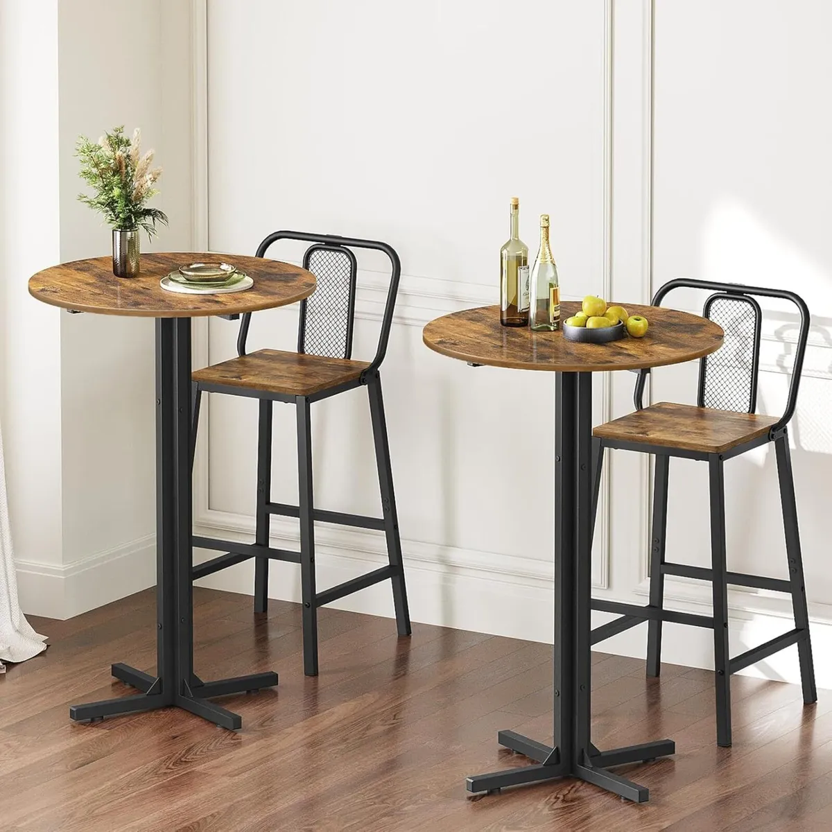 Round Bar Tables Set of 2 Counter Height Pub - Image 2