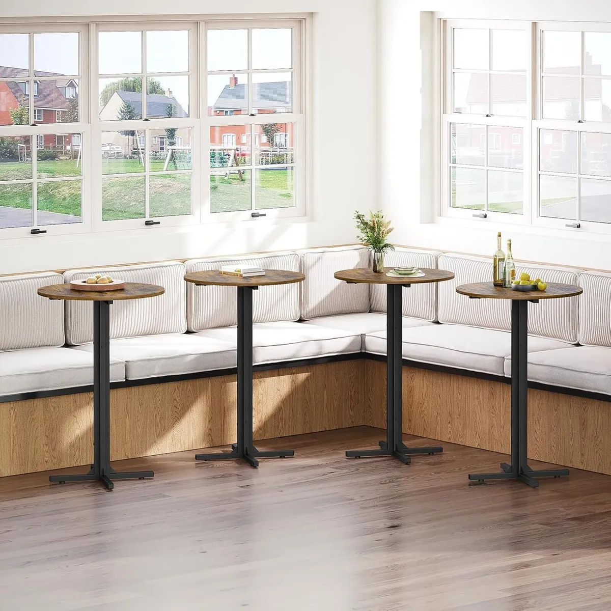 Round Bar Tables Set of 2 Counter Height Pub - Image 4